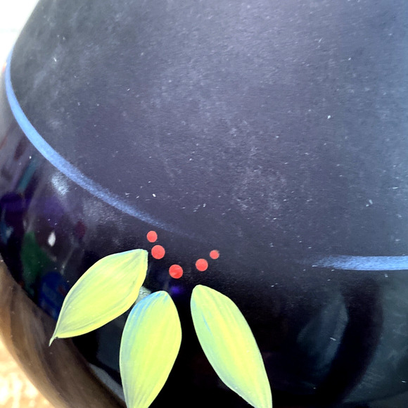 Vintage Fenton Glass Purple Vase Painted Peacock Feather K. Brightbill 7.75" - Picture 11 of 12